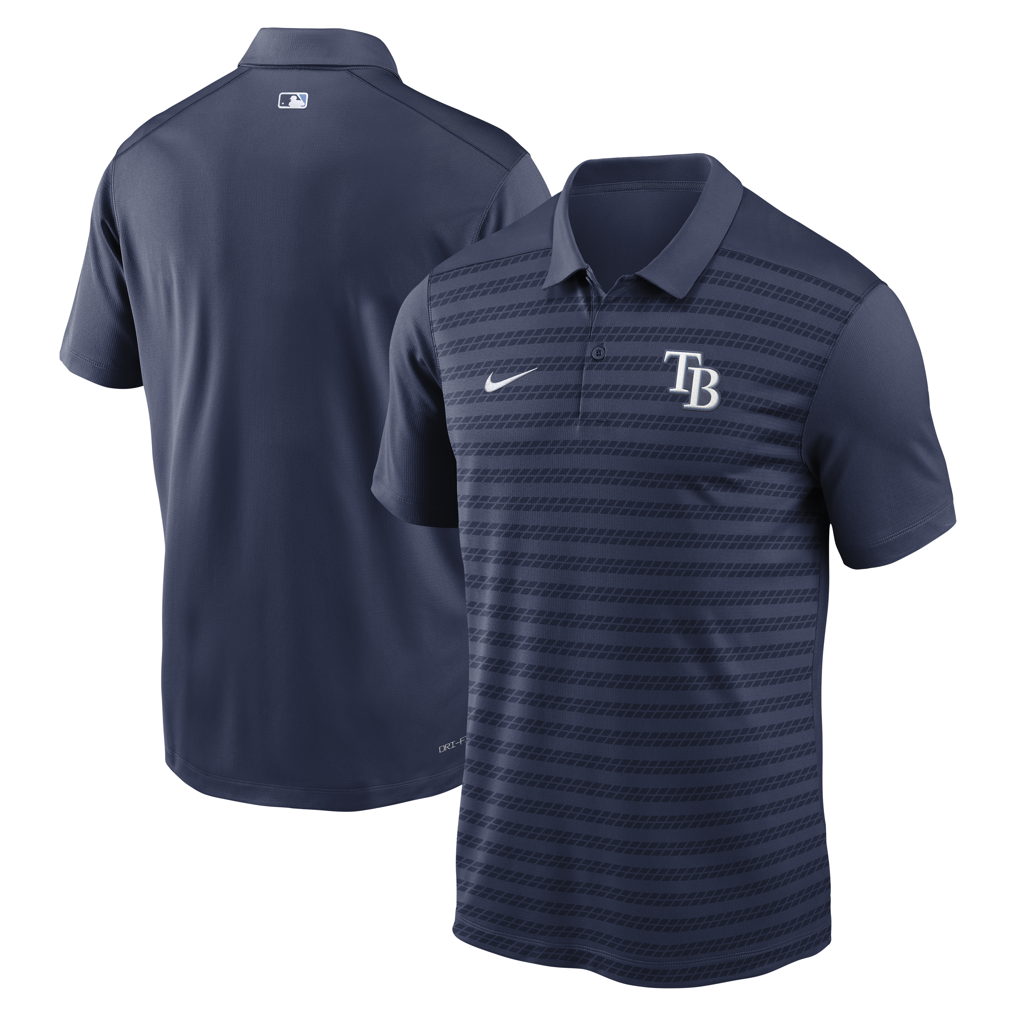 Rays Men's Nike 2025 Navy AC Victory Striped Perf Polo | The Bay