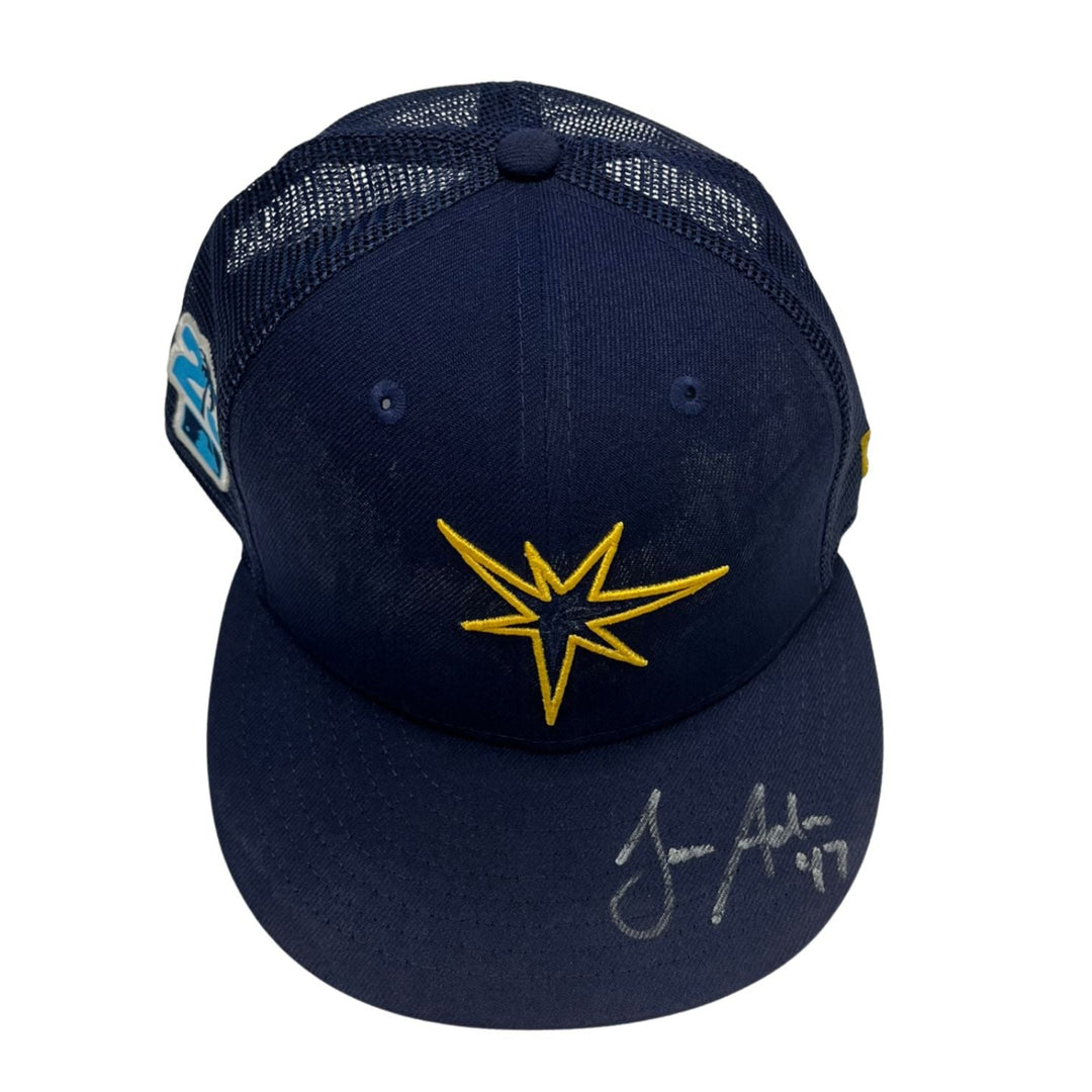 Rays Jason Adam Team Issued Authentic Autographed Spring Training Hat