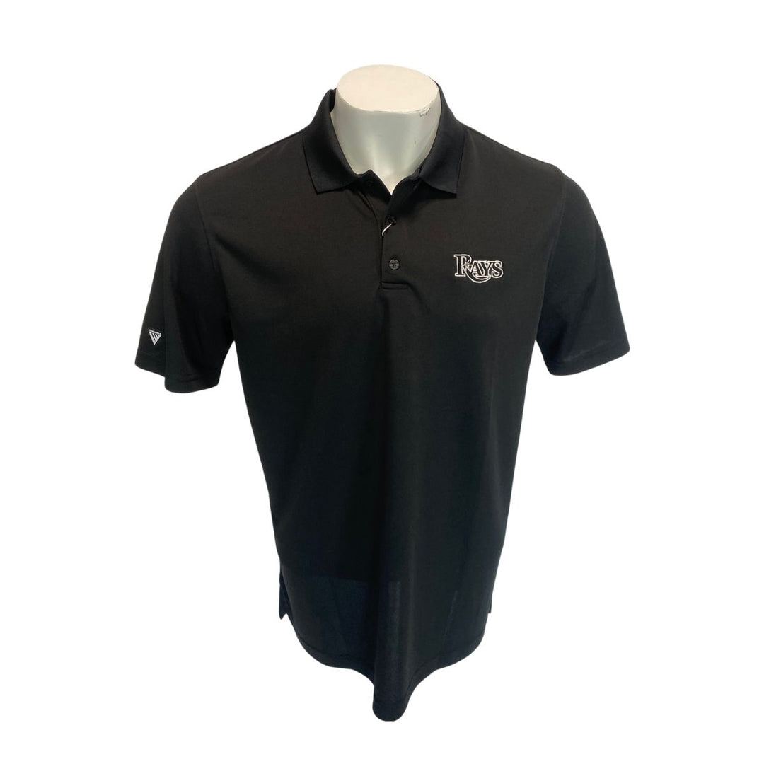 Rays Men's Levelwear Omaha All Black Wordmark Polo