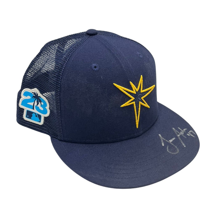 Rays Jason Adam Team Issued Authentic Autographed Spring Training Hat
