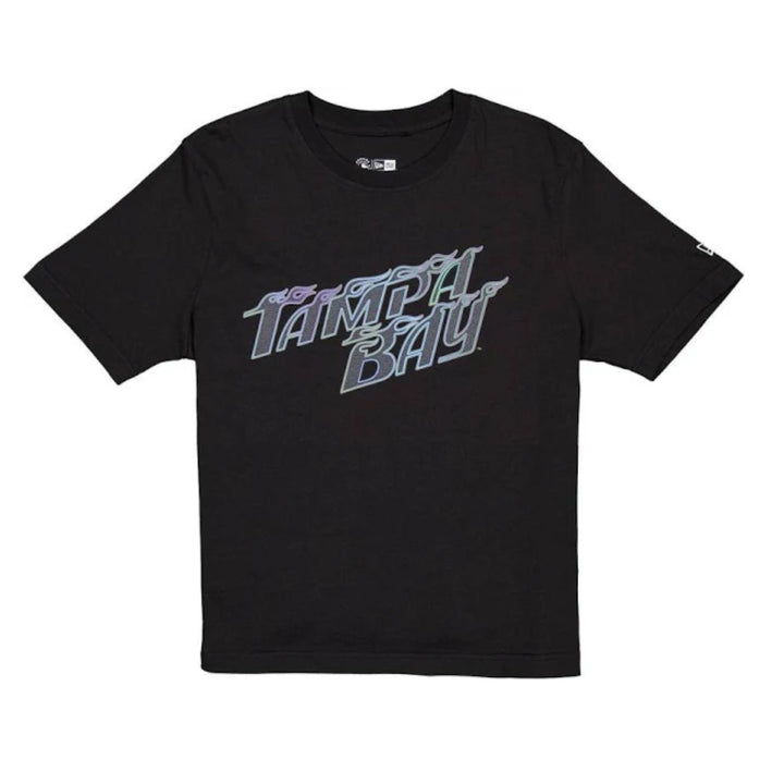 Rays Youth New Era Black Tampa Bay Wordmark City Connect T-Shirt