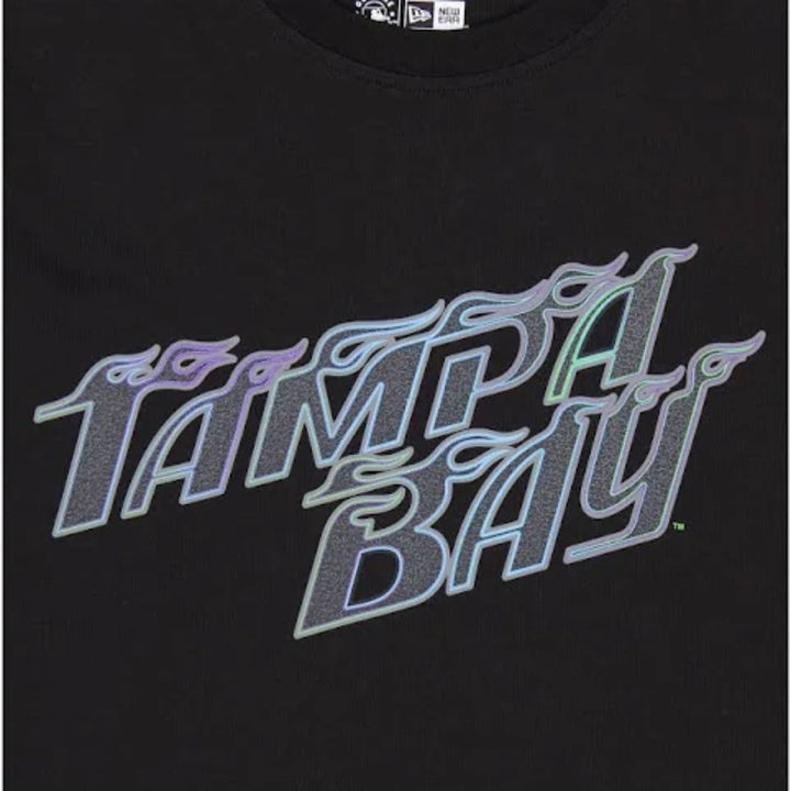 Rays Youth New Era Black Tampa Bay Wordmark City Connect T-Shirt