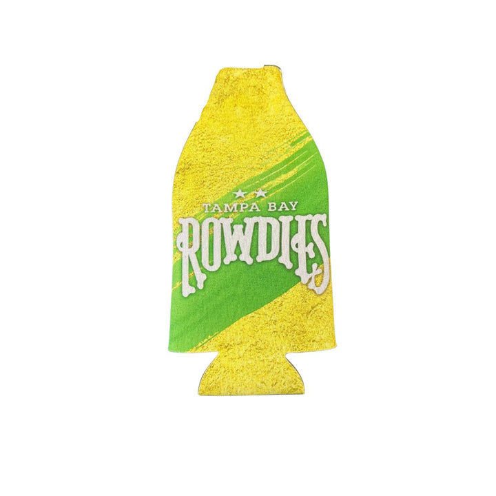 Rowdies Two Star Logo Yellow Bottle Koozie