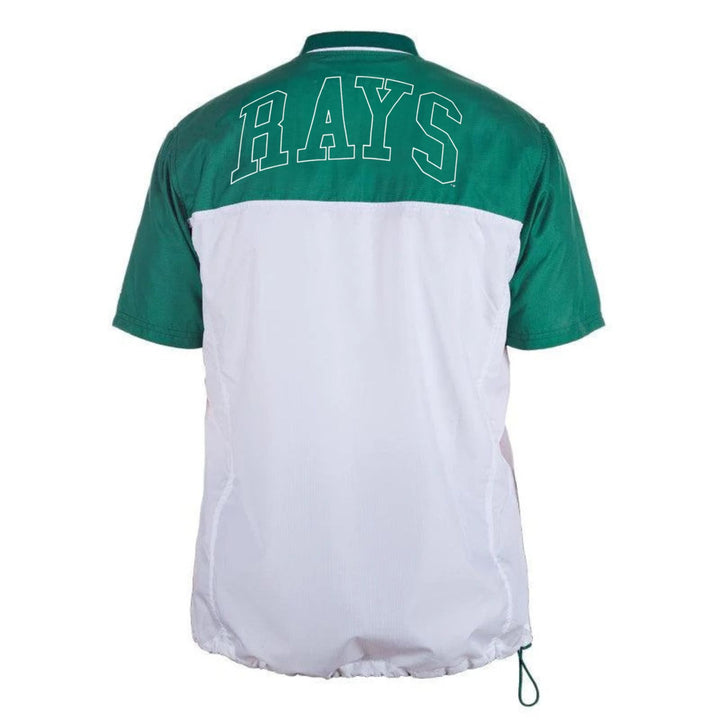 Rays Men's New Era Green and White Fairway Golf Short Sleeve 1/4 Zip Jacket
