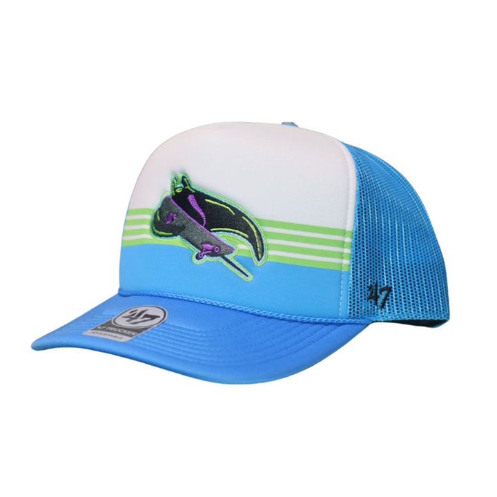 Rays Men's '47 Brand White Blue City Connect Skateray Liftoff Trucker Adjustable Hat
