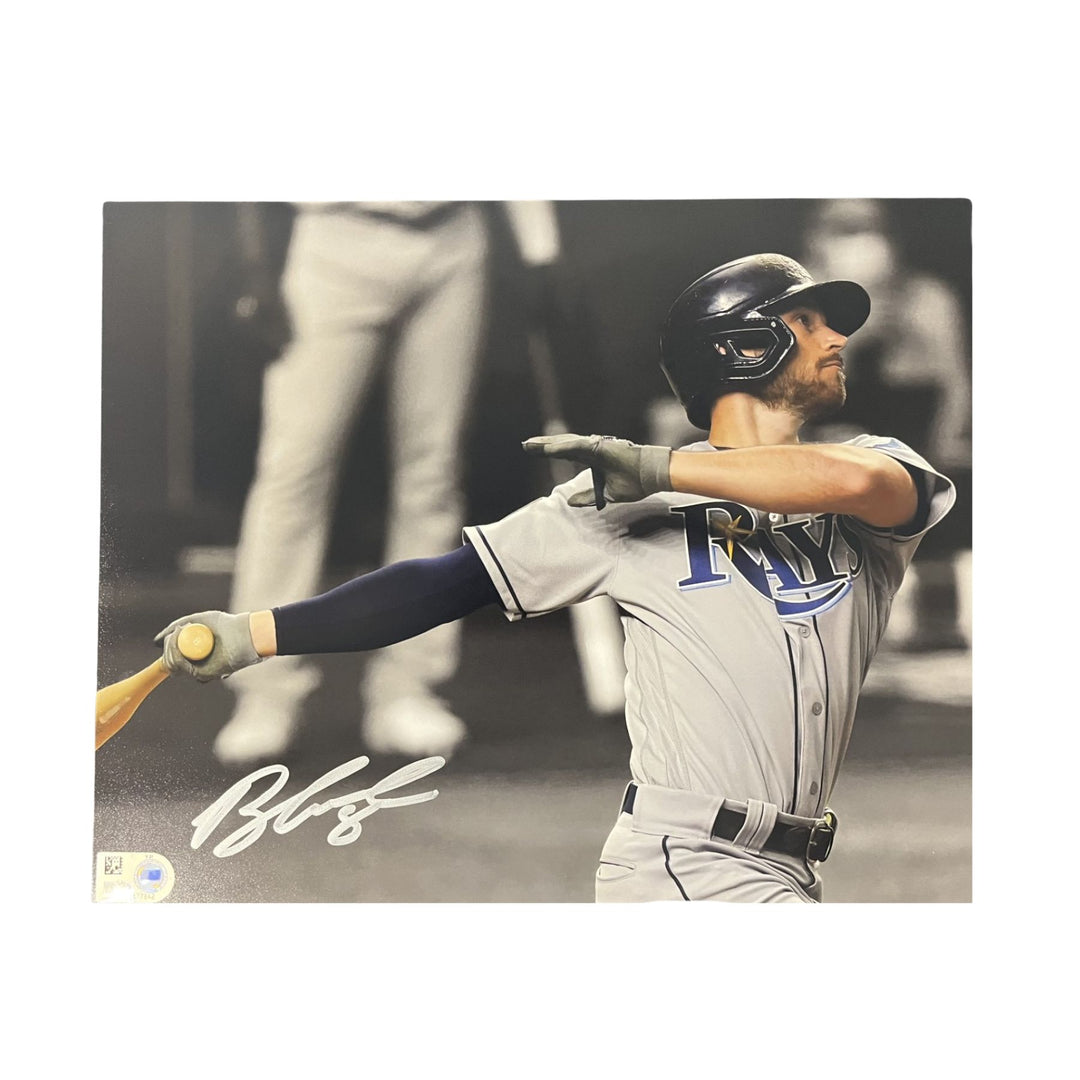 Rays Brandon Lowe Autographed Color Pop Photo