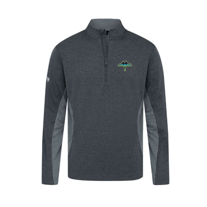 Rays Men's Levelwear Grey City Connect Skyray Waffle 1/4 Zip Jacket