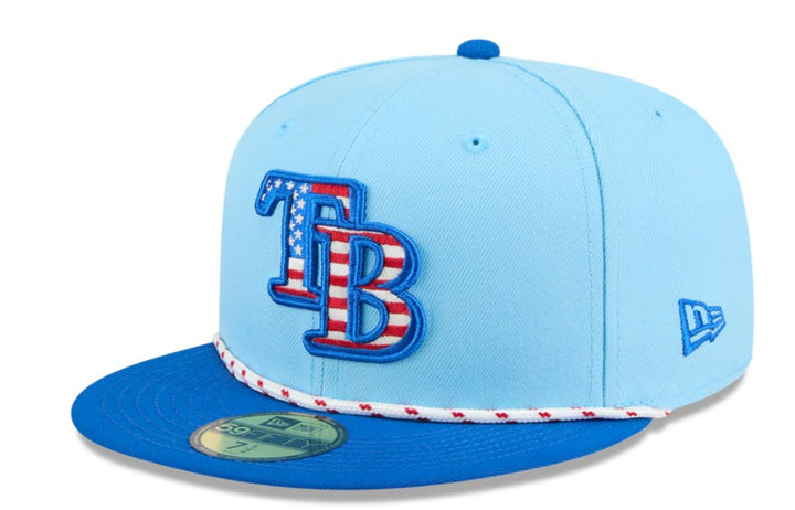 Rays New Era Light Blue 2025 July Fourth 59Fifty Fitted Hat