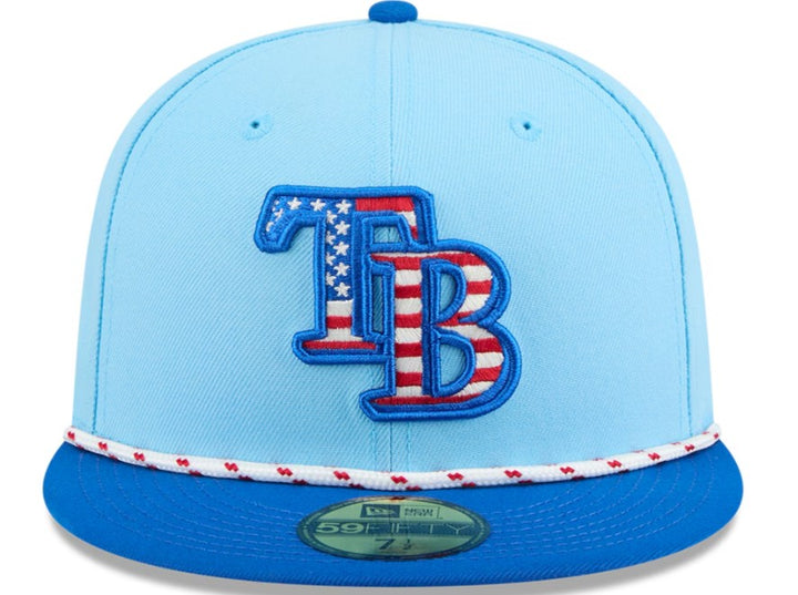 Rays New Era Light Blue 2025 July Fourth 59Fifty Fitted Hat