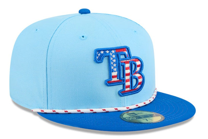 Rays New Era Light Blue 2025 July Fourth 59Fifty Fitted Hat