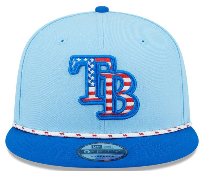 Rays New Era Light Blue 2025 July Fourth 9Fifty Snapback Hat
