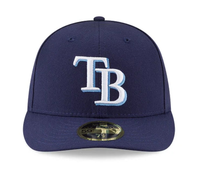 Rays New Era Navy TB On-Field Low Profile 59Fifty Fitted Hat