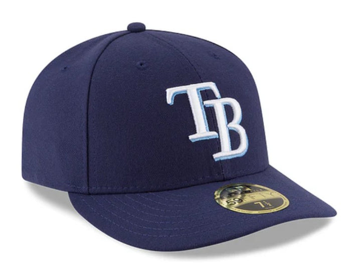 Rays New Era Navy TB On-Field Low Profile 59Fifty Fitted Hat