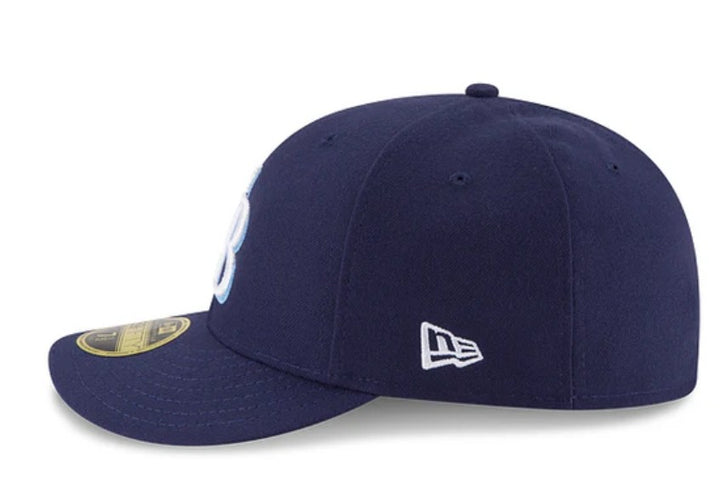 Rays New Era Navy TB On-Field Low Profile 59Fifty Fitted Hat