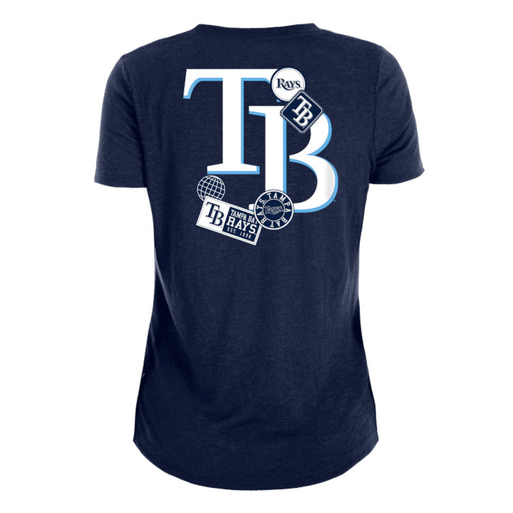 Rays Women's New Era Navy TB Front Knot Tee