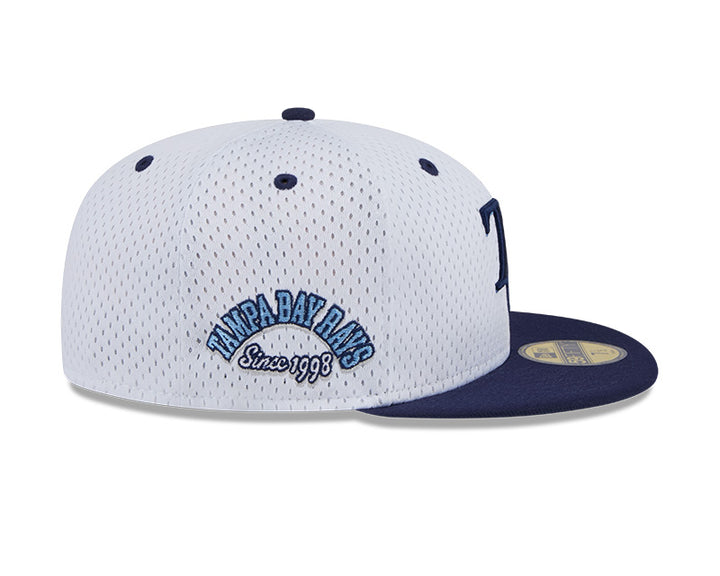 Rays New Era White Navy Since 1998 Side Patch Jersey 59Fifty Fitted Hat