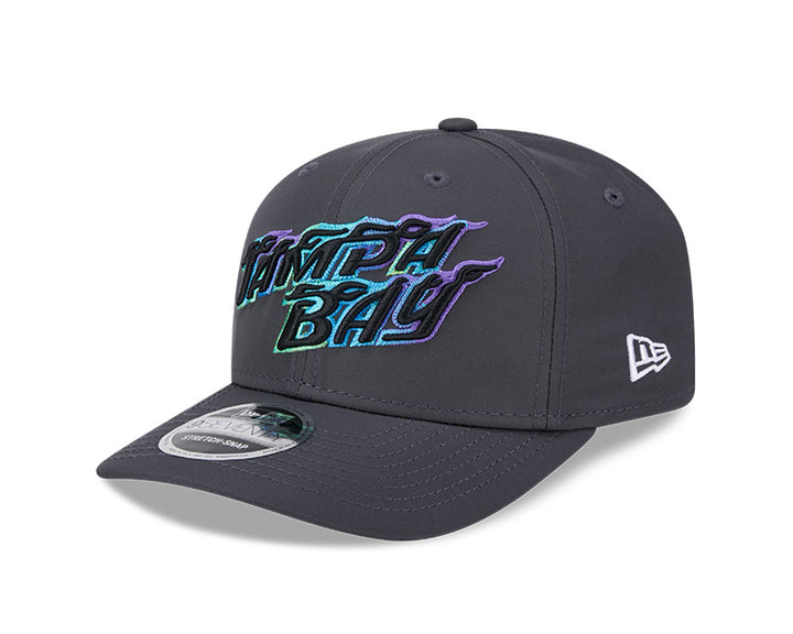 Rays New Era Graphite City Connect Flames 9SEVENTY Stretch-Snap Hat