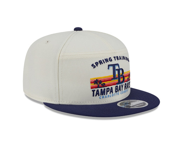 Rays Youth New Era Tan 2025 TB Sunset Palm Tree Spring Training 9FIFTY Snapback Hat
