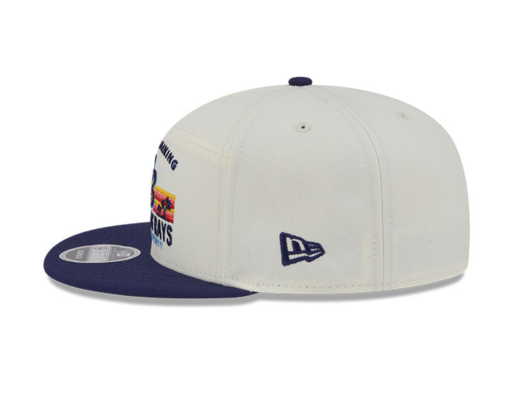 Rays Youth New Era Tan 2025 TB Sunset Palm Tree Spring Training 9FIFTY Snapback Hat