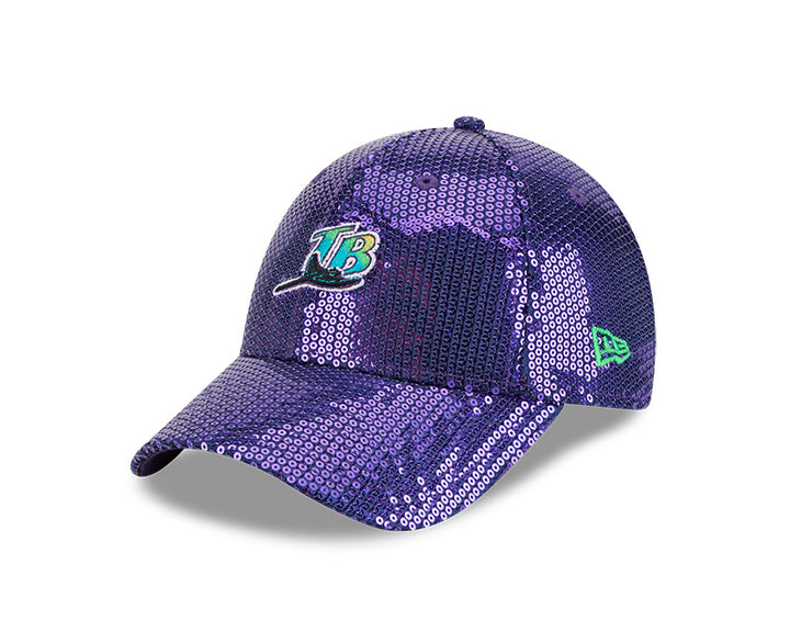 Rays New Era 9Forty Purple Sequin Sparkle Coop TB Adjustable Hat