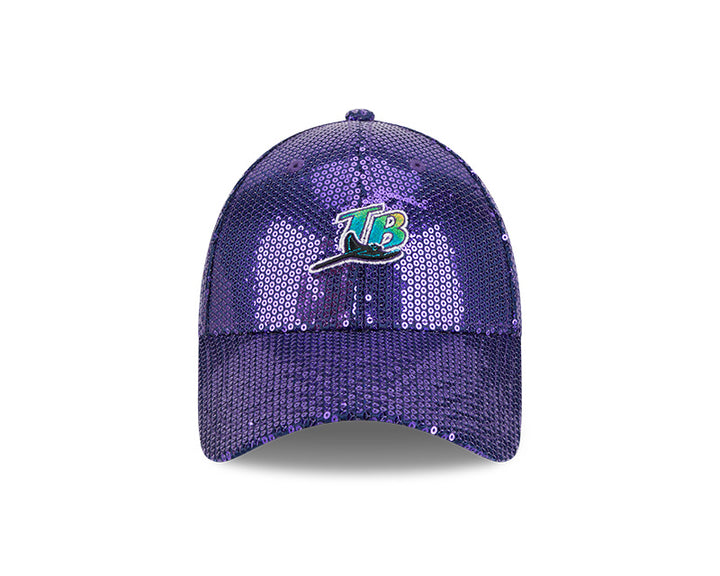 Rays New Era 9Forty Purple Sequin Sparkle Coop TB Adjustable Hat