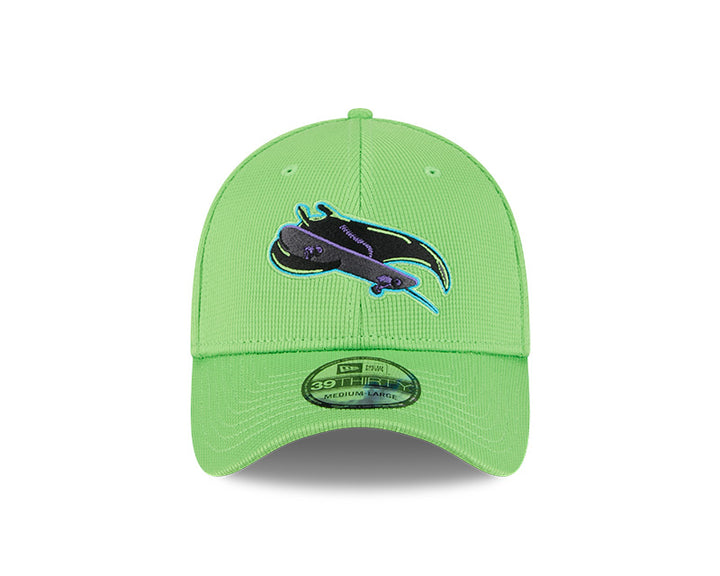 Rays New Era 2025 City Connect Neon Green Skateray Batting Practice 39Thirty Flex Fit Hat