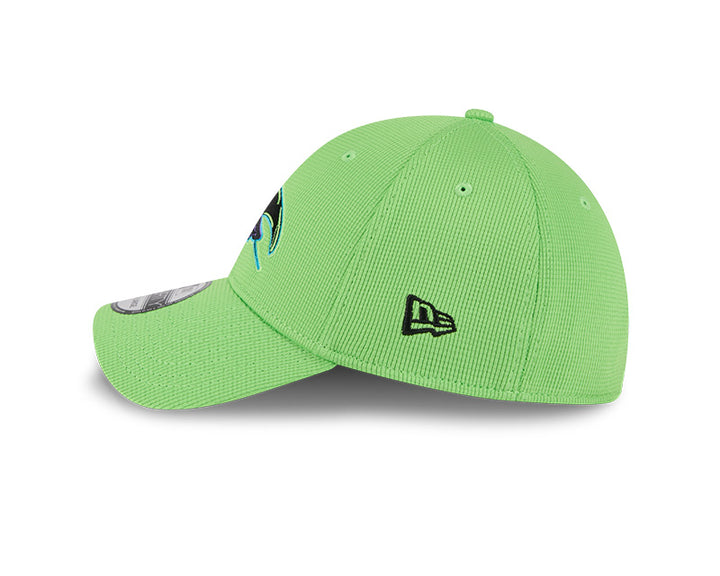 Rays New Era 2025 City Connect Neon Green Skateray Batting Practice 39Thirty Flex Fit Hat