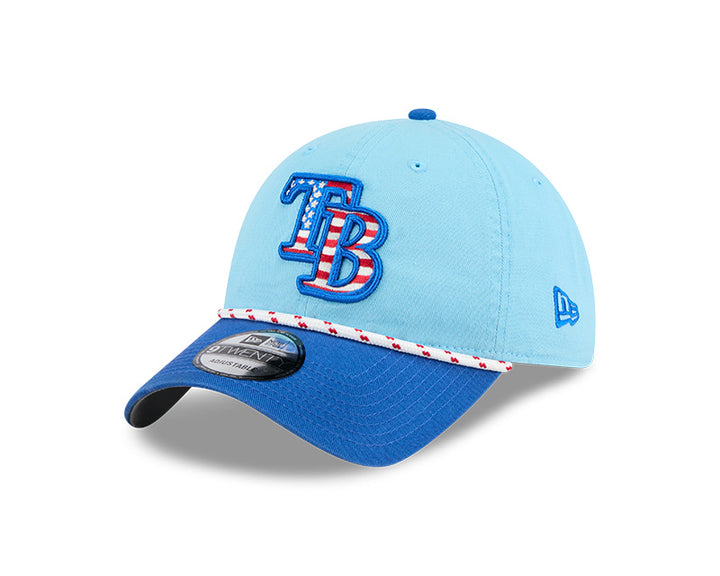 Rays New Era Light Blue 2025 Fourth of July 9Twenty Adjustable Hat