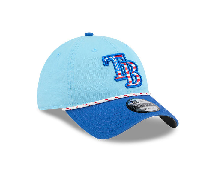 Rays New Era Light Blue 2025 Fourth of July 9Twenty Adjustable Hat