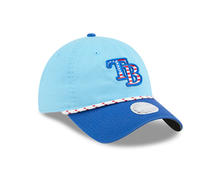 Rays New Era Women's Light Blue 2025 Fourth of July 9Twenty Adjustable Hat
