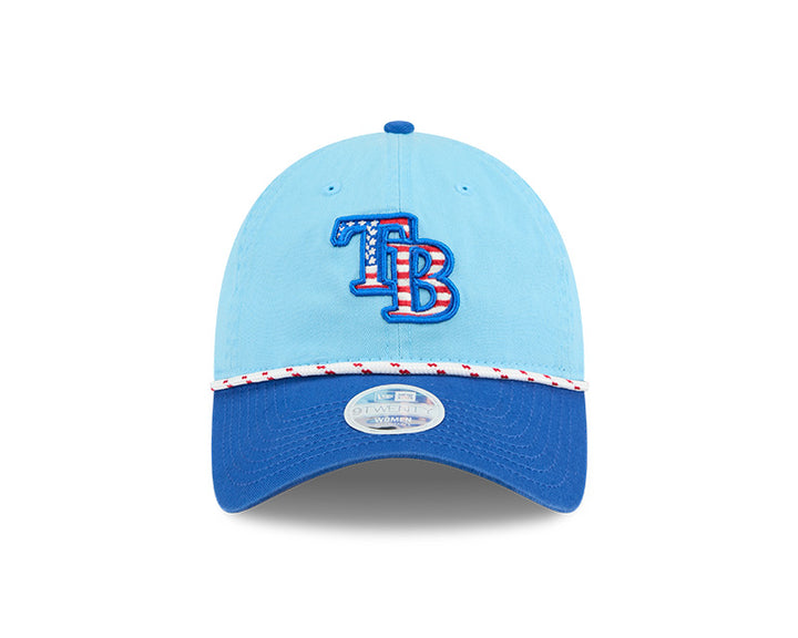 Rays New Era Women's Light Blue 2025 Fourth of July 9Twenty Adjustable Hat