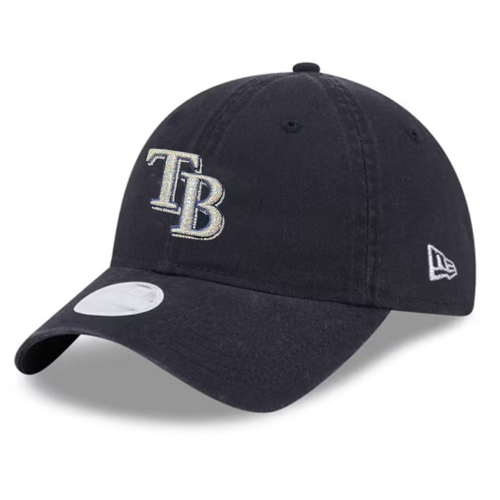 Rays Women's New Era Navy Glitter TB 9Twenty Adjustable Hat