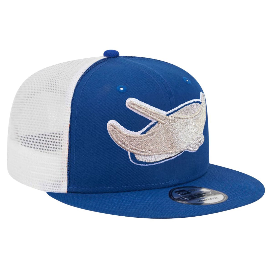 Rays New Era Blue and White Devil Rays Alt 9Fifty Snapback Trucker Hat