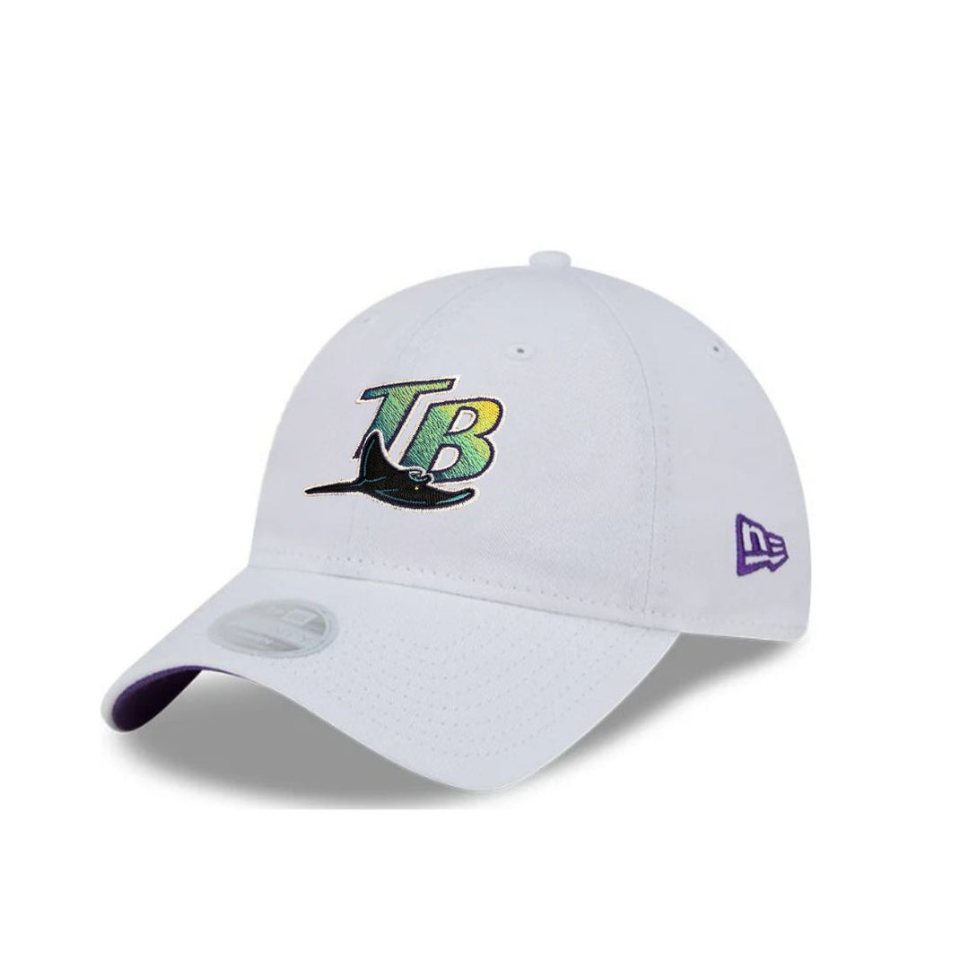 Rays Womens New Era Devil Rays White Coop TB 9Twenty Adjustable Hat
