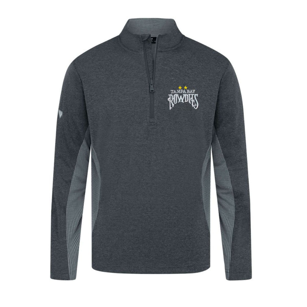 Rowdies Men's Grey Two Star Waffle 1/4 Zip Jacket