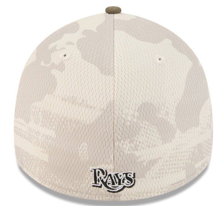Rays New Era Beige/Olive 2025 Armed Forces Day 39Thirty Flex Fit Hat