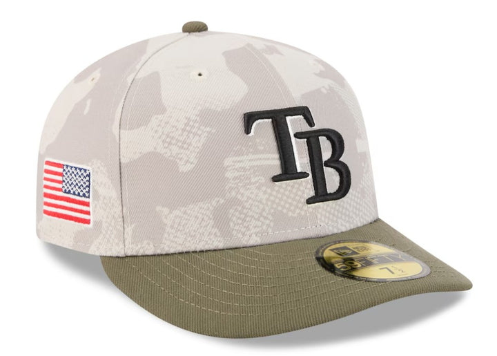Rays New Era Beige/Olive 2025 Armed Forces Day 59Fifty Fitted Hat