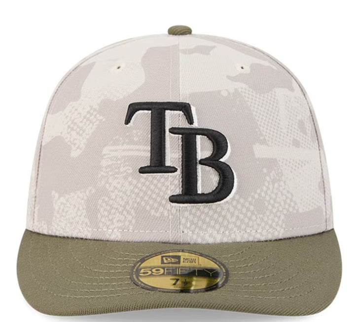 Rays New Era Beige/Olive 2025 Armed Forces Day 59Fifty Fitted Hat