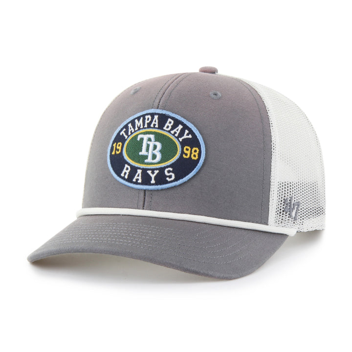 Rays '47 Brand Script Grey Tide Sweep Trucker Adjustable Hat