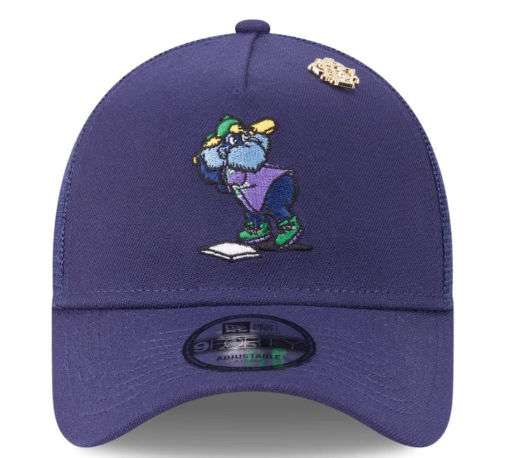 Rays New Era Navy Big League Chew 2025 A-Frame 9Forty Adjustable Trucker Hat