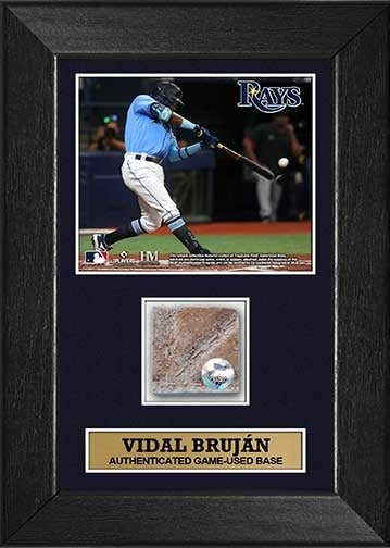 RAYS VIDAL BRUJAN AUTHENTIC GAME-USED BASE PIECE 5x7 DISPLAY