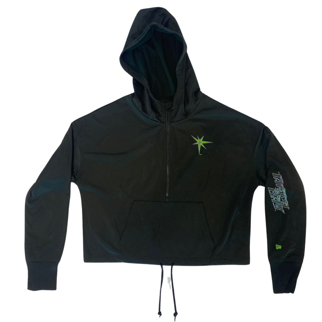 Rays Women's New Era City Connect Black Neon Burst Half Zip Hoodie