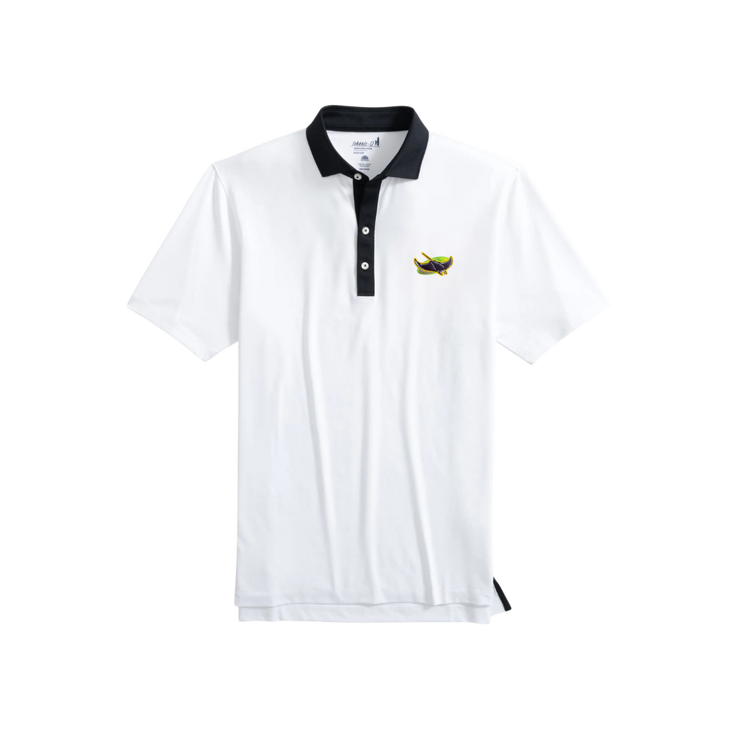 Rays Men's Johnnie-O White Alt Logo Ramos Polo