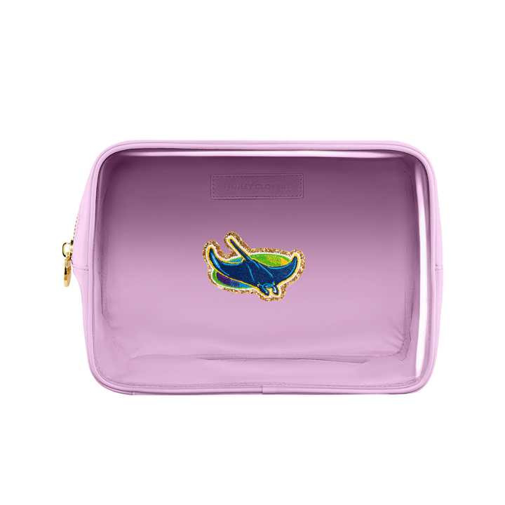 Rays Purple Stoney Clover Alt Clear Large Pouch