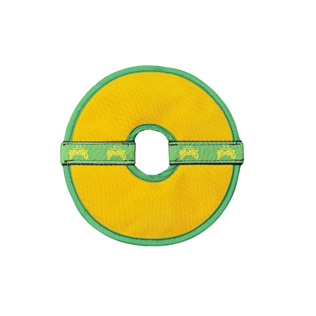Rowdies Yellow and Green Pet Flying Disc Dog Toy