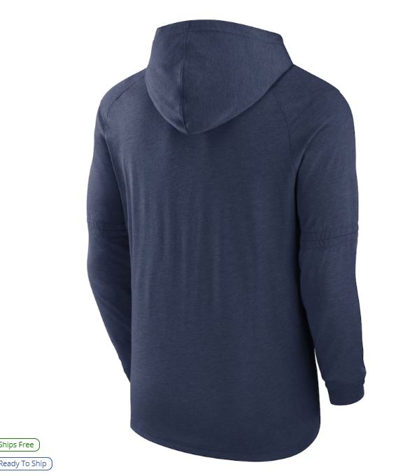 Rays Men's Nike Authentic Navy Rays Wordmark Early Work Pullover Hoodie