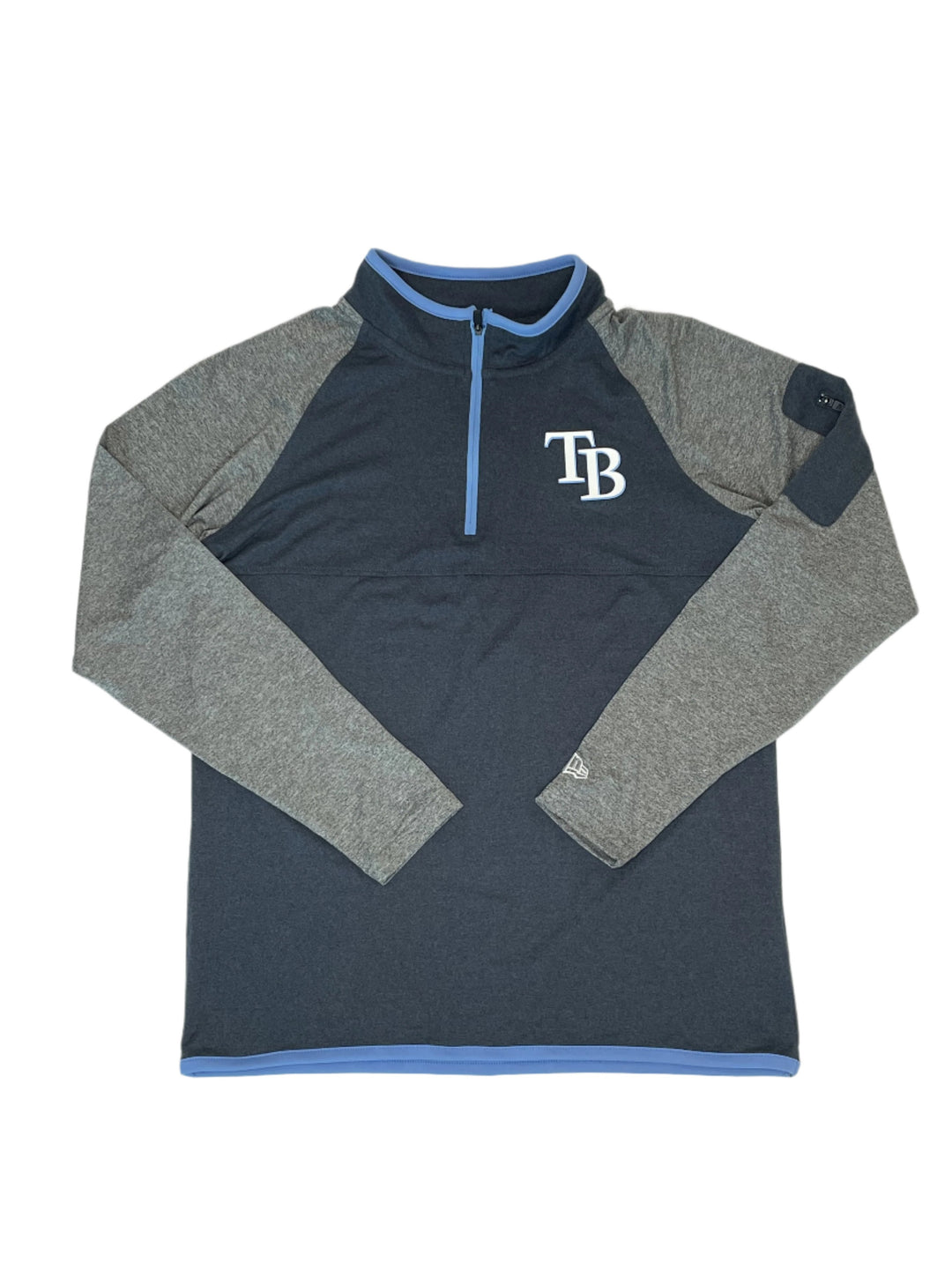 Rays Youth New Era Navy Raglan Blue Brushed Long Sleeve Quarter Zip