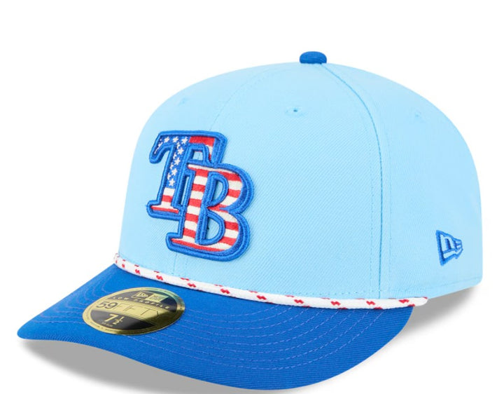 Rays New Era Light Blue 2025 July Fourth Low Profile 59Fifty Fitted Hat