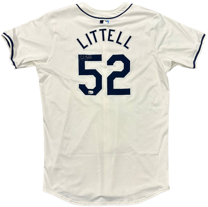 Rays Zack Littell Authentic Autographed White Jersey