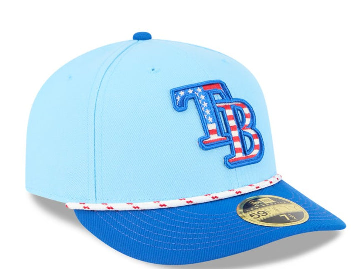 Rays New Era Light Blue 2025 July Fourth Low Profile 59Fifty Fitted Hat